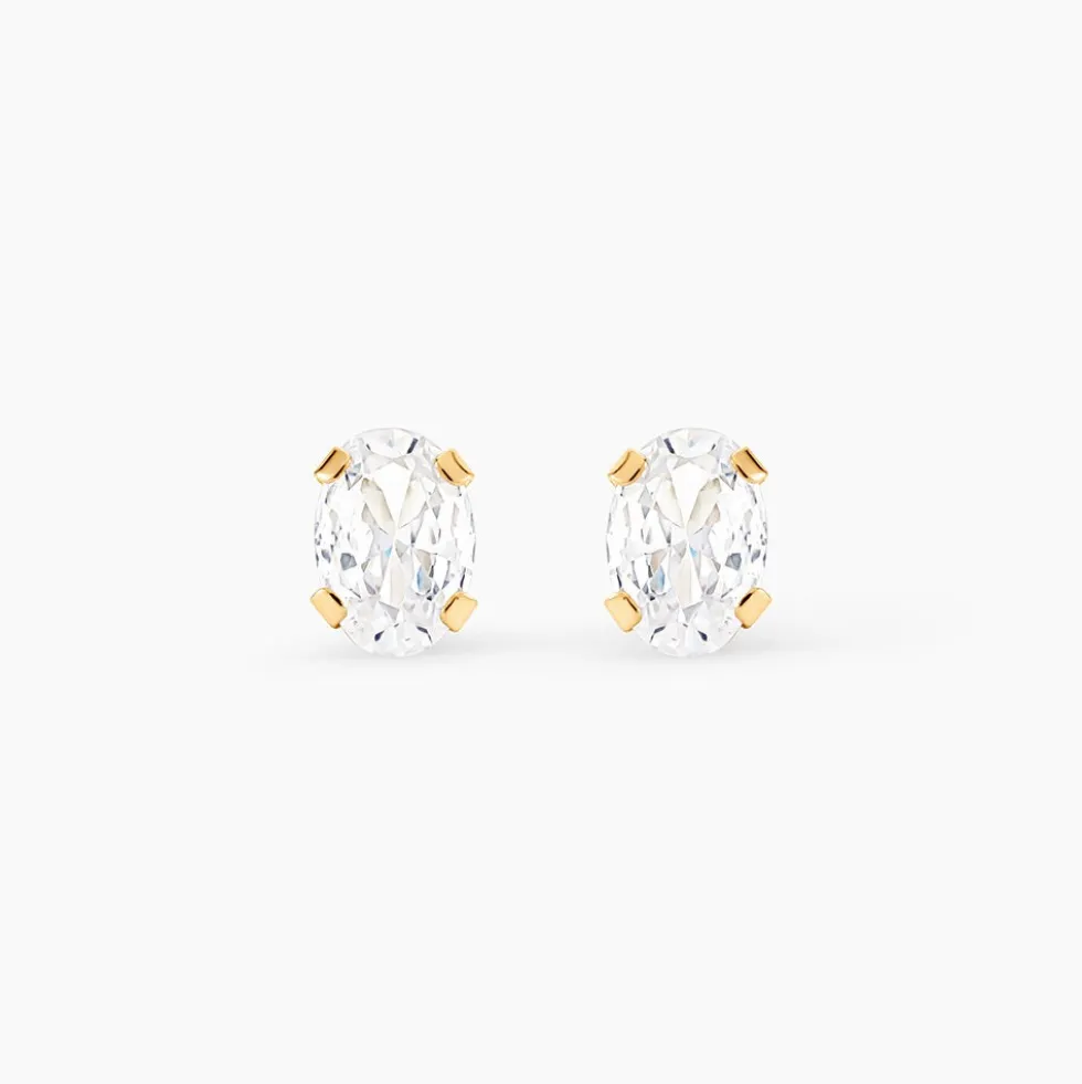 Boucles D'oreilles Puces Elorri Or Jaune Oxyde