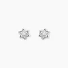 Boucles D'oreilles Puces Emiliette Argent Blanc Oxyde De Zirconium