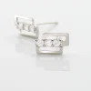 Boucles D'oreilles Puces Eoin Or Blanc Oxyde De Zirconium