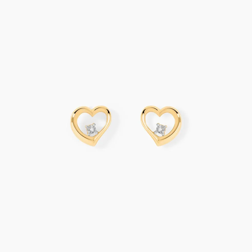 Boucles D'Oreilles Puces Erastus Or Jaune Diamant