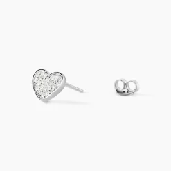 Boucles D'oreilles Puces Esperanza Argent Blanc Oxyde De Zirconium