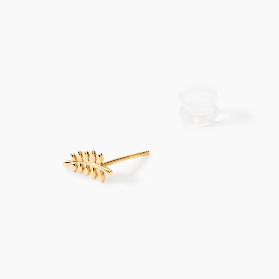 Boucles D'oreilles Puces Eudia Feuilles Or Jaune