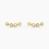 Boucles D'oreilles Puces Eva Acier Jaune Cristal