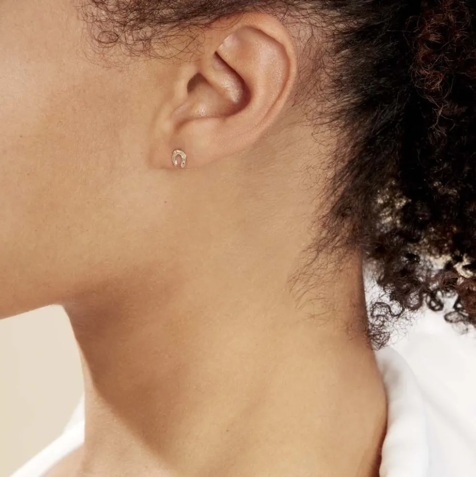 Boucles D'oreilles Puces Evanne Cheval Or Jaune