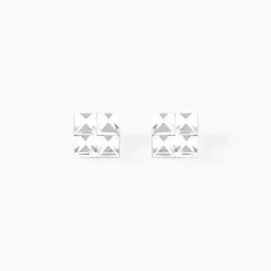 Boucles D'oreilles Puces Eve Argent Blanc Oxyde De Zirconium