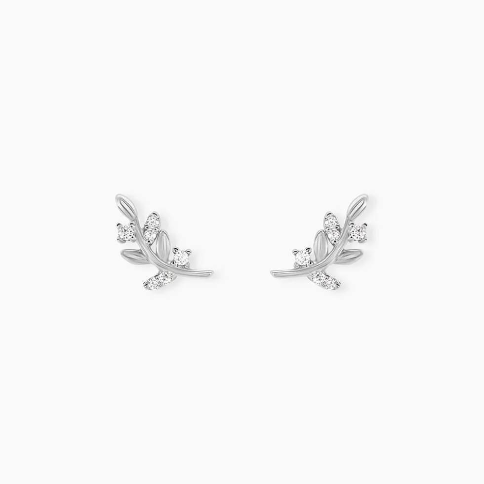 Boucles D'oreilles Puces Evonne Argent Blanc Oxyde De Zirconium