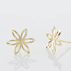Boucles D'oreilles Puces Fadia Fleur Or Jaune