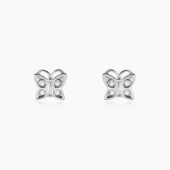 Boucles D'oreilles Puces Farasha Argent Blanc Oxyde De Zirconium