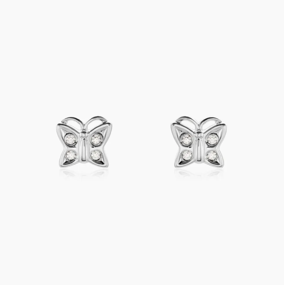 Boucles D'oreilles Puces Farasha Argent Blanc Oxyde De Zirconium