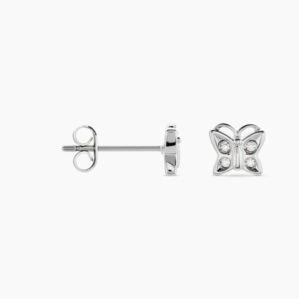 Boucles D'oreilles Puces Farasha Argent Blanc Oxyde De Zirconium