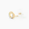 Boucles D'oreilles Puces Farouk Cercle Or Bicolore