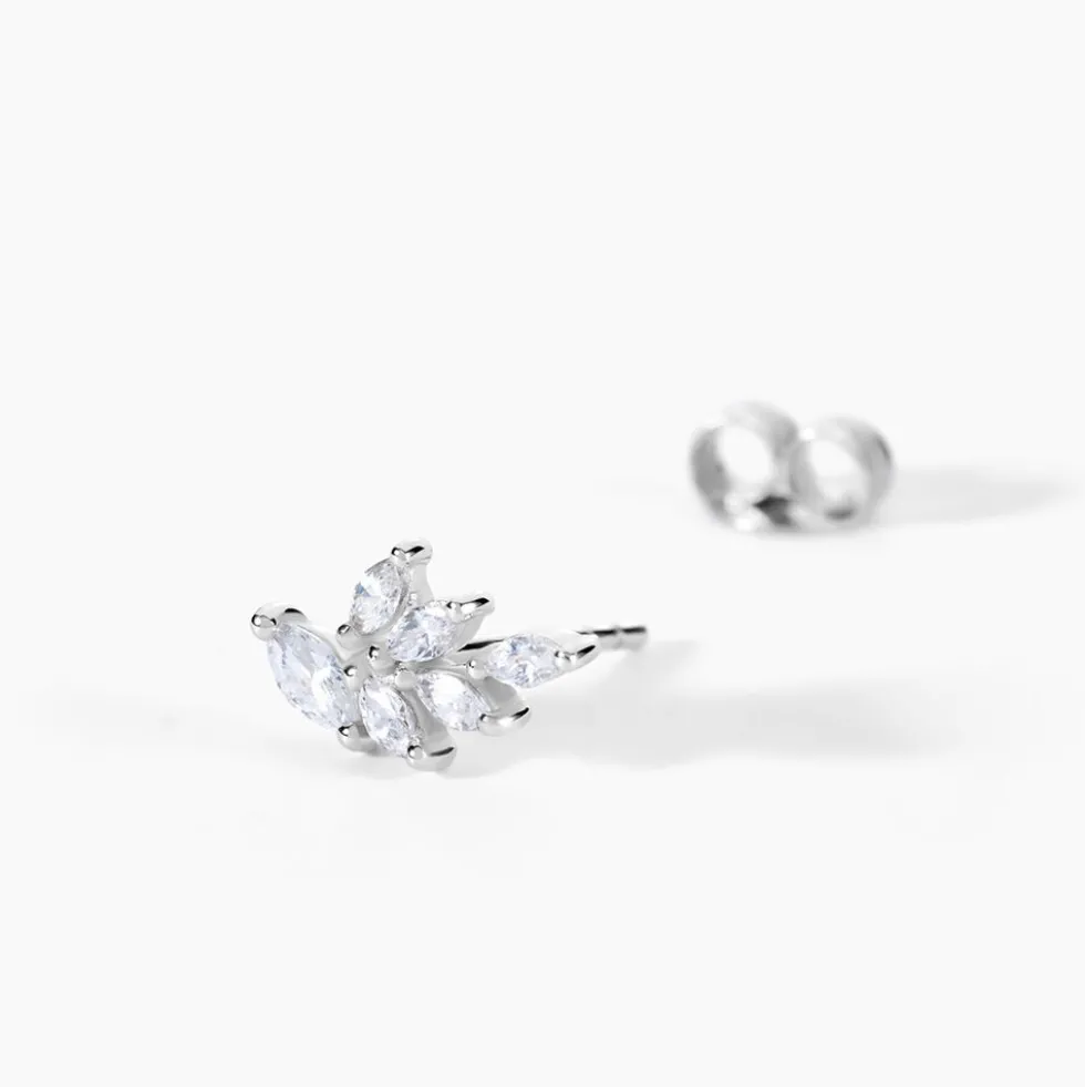 Boucles D'Oreilles Puces Feeria Argent Blanc Oxyde De Zirconium