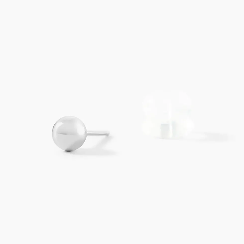 Boucles D'oreilles Puces Fidelia Boule Or Blanc