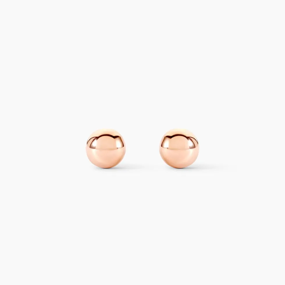 Boucles D'oreilles Puces Fidelia Boule Or Rose