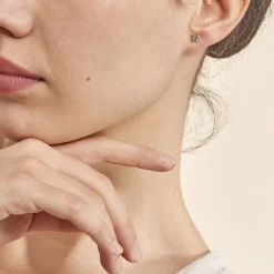 Boucles D'oreilles Puces Filippa Papillon Or Blanc