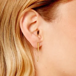 Boucles D'Oreilles Puces Fino Acier Jaune