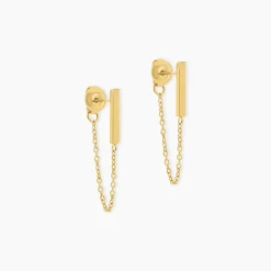 Boucles D'Oreilles Puces Fino Acier Jaune