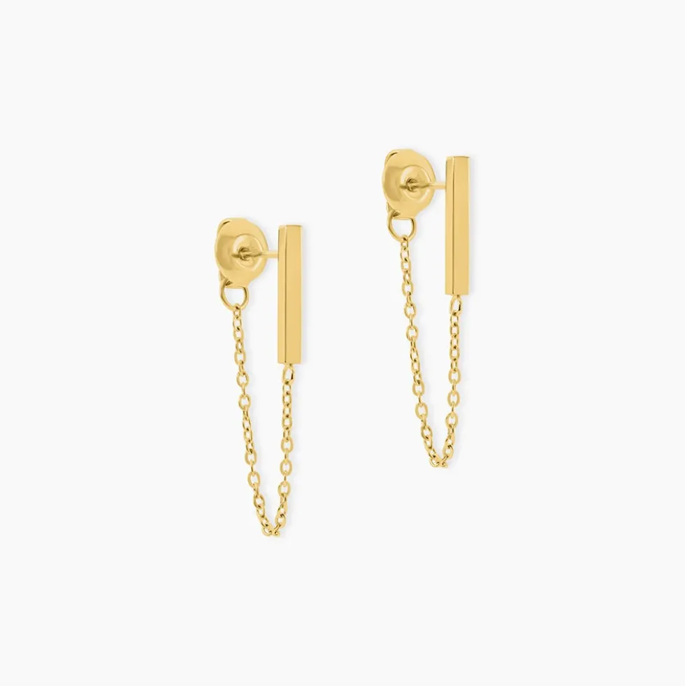 Boucles D'Oreilles Puces Fino Acier Jaune