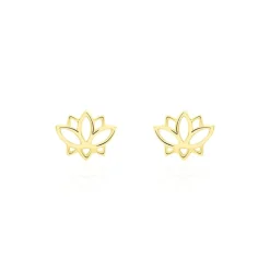 Boucles D'oreilles Puces Franny Fleur De Lotus Or Jaune