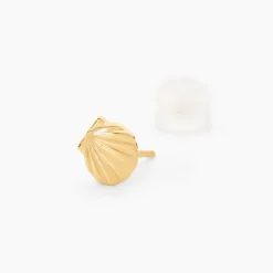 Boucles D'oreilles Puces Franzine Coquillage Or Jaune