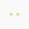Boucles D'oreilles Puces Freddie Coeur Plein Or Jaune Oxyde De Zirconium
