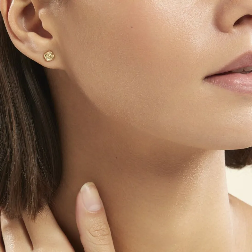 Boucles D'oreilles Puces Gennaro Fleur Or Jaune