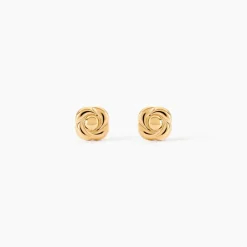 Boucles D'oreilles Puces Gennaro Fleur Or Jaune