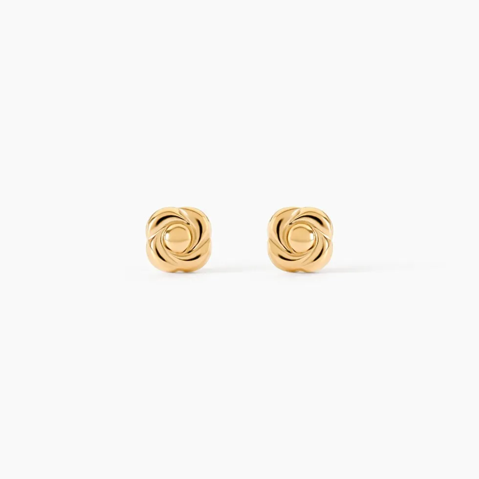 Boucles D'oreilles Puces Gennaro Fleur Or Jaune