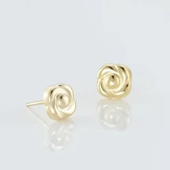 Boucles D'oreilles Puces Gennaro Fleur Or Jaune