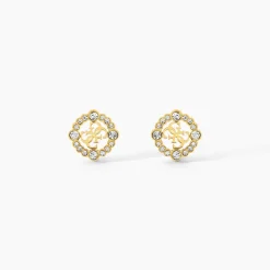 Boucles D'Oreilles Puces Guess Tiny Dancer Acier Jaune Oxyde De Zirconium