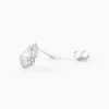 Boucles D'oreilles Puces Hildana Or Blanc Oxyde De Zirconium