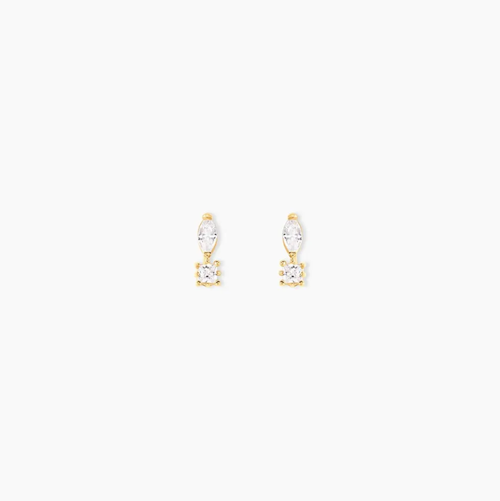 Boucles D'oreilles Puces Huey Or Jaune Oxyde De Zirconium