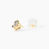 Boucles D'oreilles Puces Ilham Papillon Or Jaune Oxyde De Zirconium