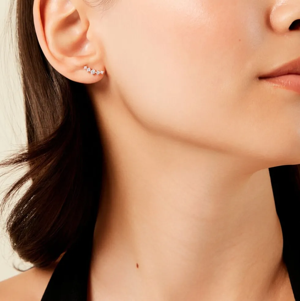 Boucles D'Oreilles Puces Illumia Or Jaune Oxyde De Zirconium
