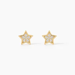 Boucles D'oreilles Puces Inaya Etoile Or Jaune Oxyde De Zirconium