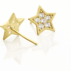 Boucles D'oreilles Puces Inaya Etoile Or Jaune Oxyde De Zirconium