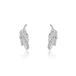 Boucles D'oreilles Puces Isae Argent Blanc Oxyde De Zirconium
