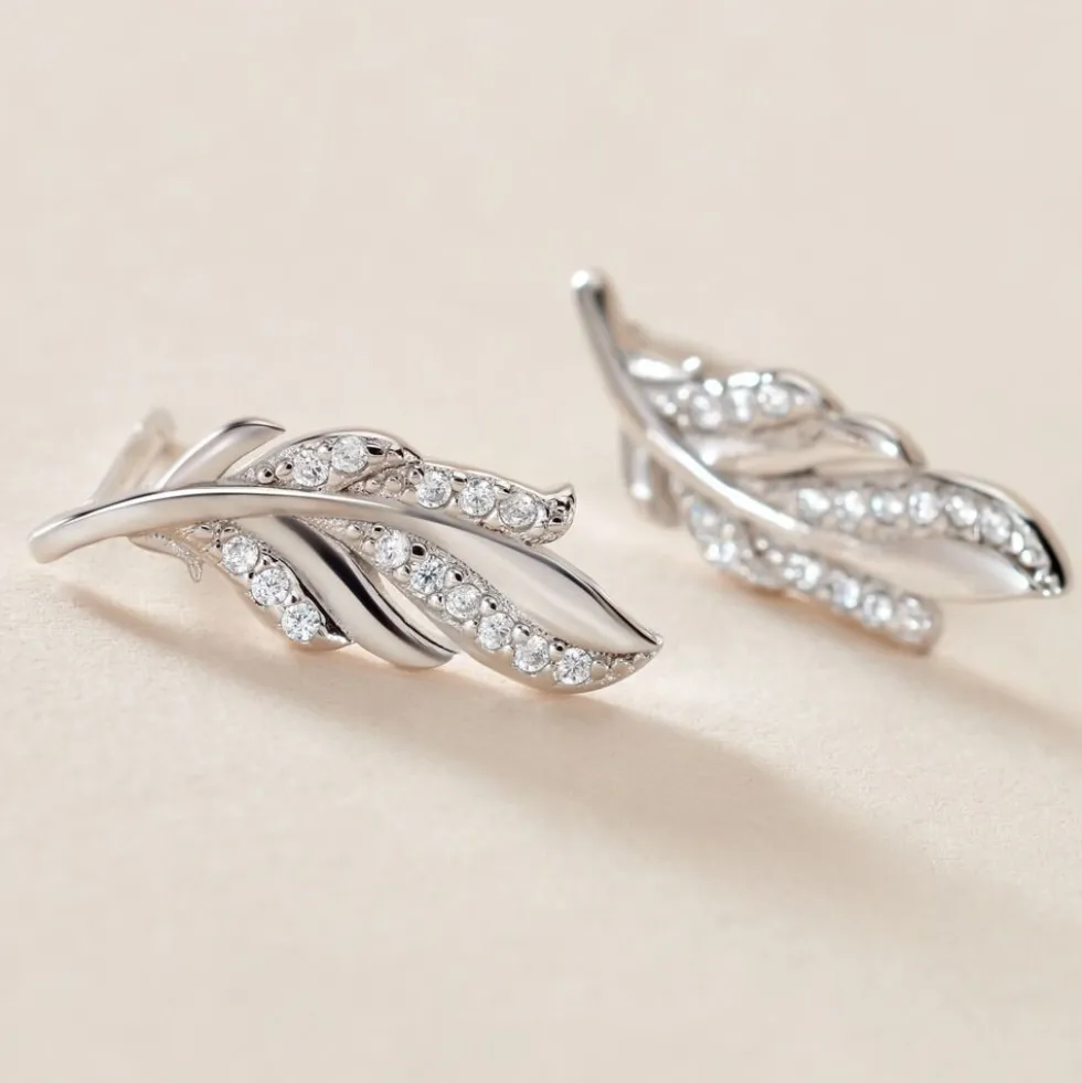 Boucles D'oreilles Puces Isae Argent Blanc Oxyde De Zirconium