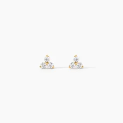 Boucles D'oreilles Puces Isaora Or Jaune Oxyde De Zirconium