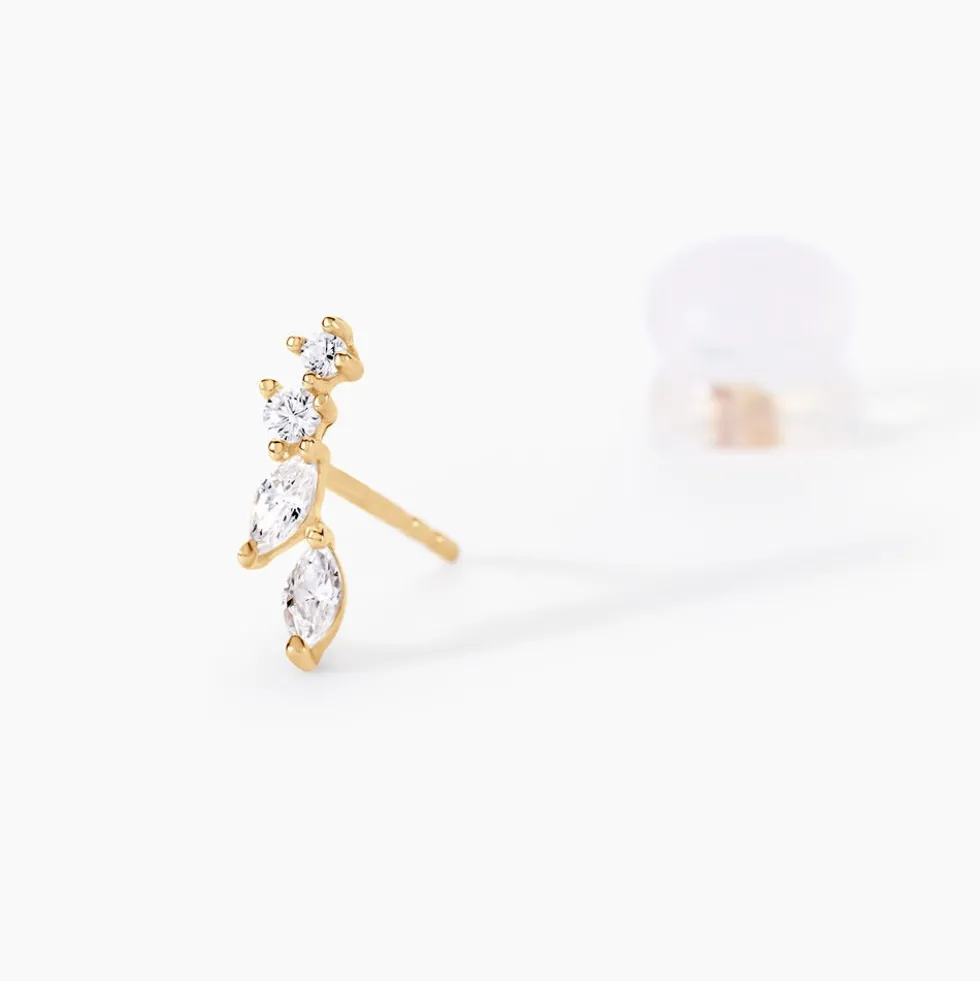 Boucles D'oreilles Puces Iuliana Or Jaune Oxyde De Zirconium
