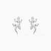 Boucles D'oreilles Puces Ivelyse Argent Blanc