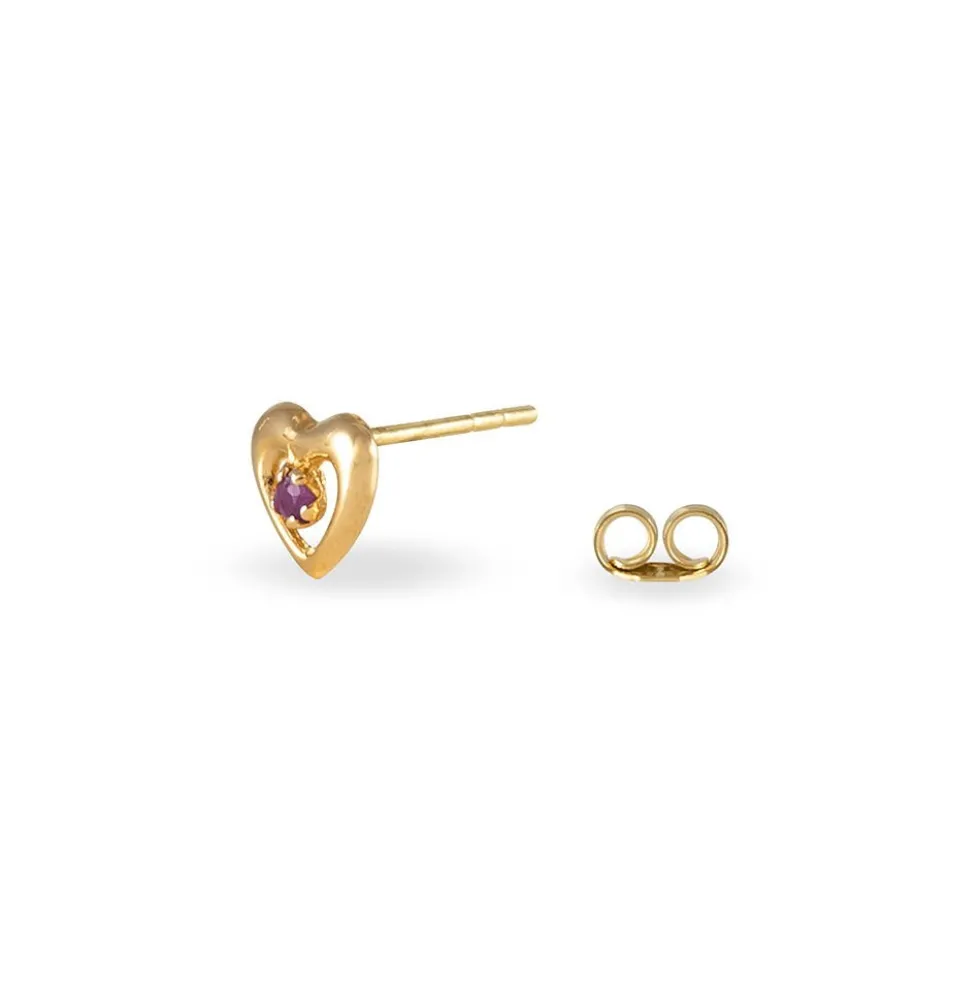 Boucles D'oreilles Puces Izild Or Jaune Rubis