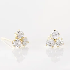 Boucles D'oreilles Puces Jana Or Jaune Oxydes De Zirconium