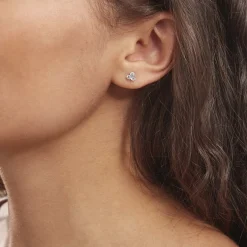 Boucles D'oreilles Puces Jana Or Blanc Oxyde De Zirconium