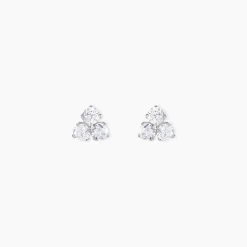 Boucles D'oreilles Puces Jana Or Blanc Oxyde De Zirconium