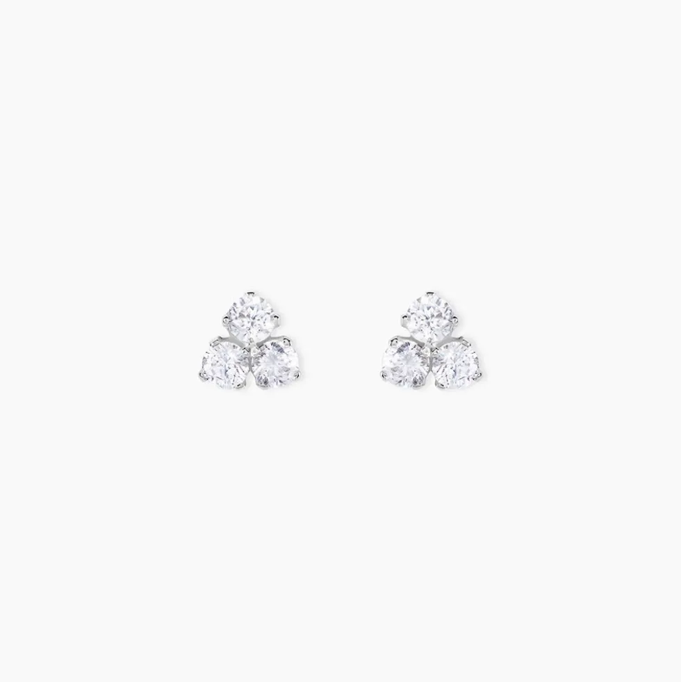 Boucles D'oreilles Puces Jana Or Blanc Oxyde De Zirconium