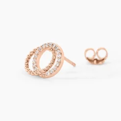 Boucles D'oreilles Puces Janne Argent Rose Oxyde De Zirconium