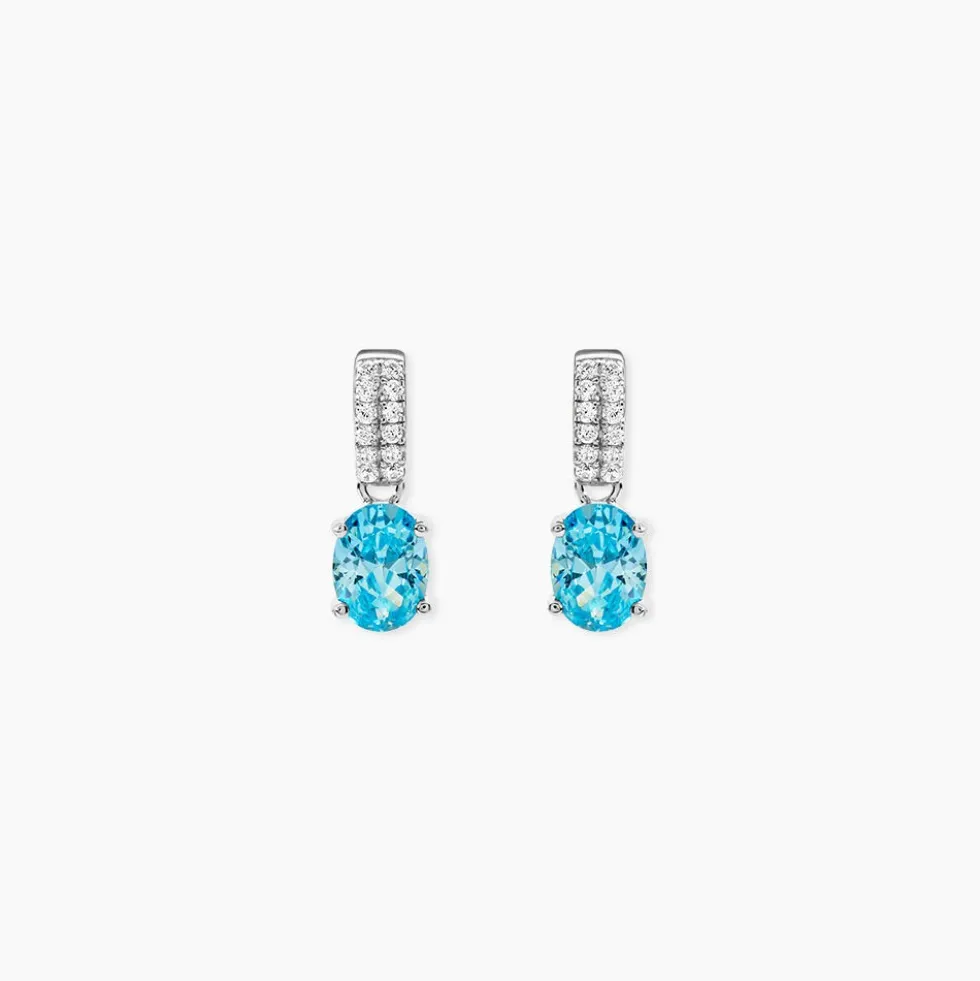 Boucles D'oreilles Puces Josefa Argent Blanc Oxyde De Zirconium