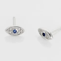 Boucles D'oreilles Puces Josue Argent Blanc Oxyde De Zirconium