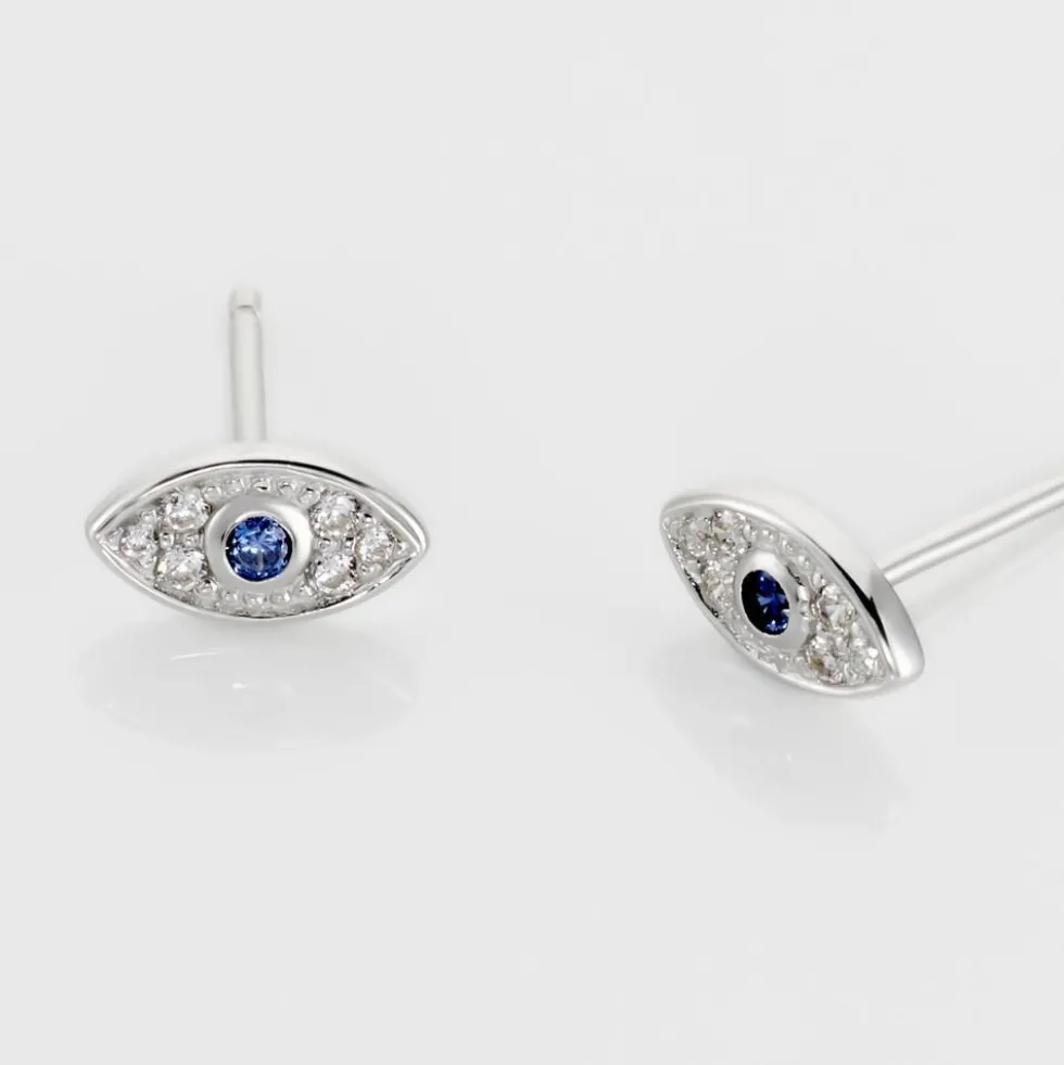 Boucles D'oreilles Puces Josue Argent Blanc Oxyde De Zirconium